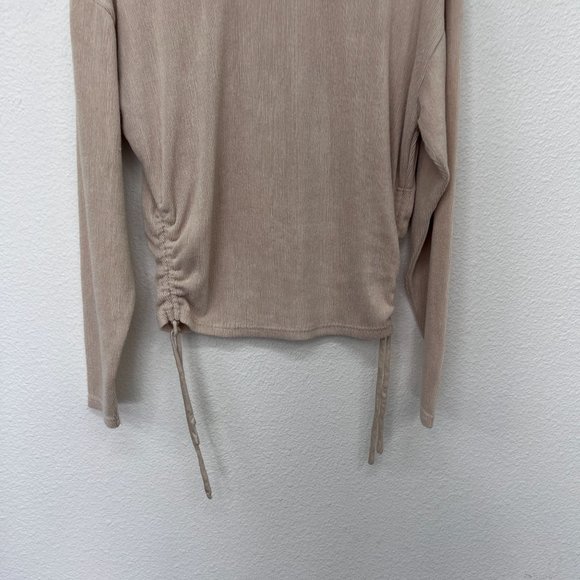 Zara cream long sleeve side strap womens blouse  Size: S - Picture 3 of 9